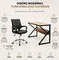 Set Escritorio Industrial con Silla Ejecutiva SemiErgonómica Negra - Miniatura 2