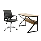 Set Escritorio Industrial con Silla Ejecutiva SemiErgonómica Negra - Miniatura 3
