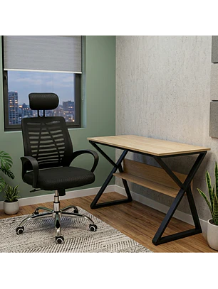 Set Escritorio Industrial con Silla de Oficina con Ruedas