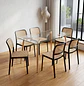 Juego de Comedor Moderno 6 Sillas Ratán y Mesa de Vidrio - Miniatura 1
