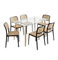 Juego de Comedor Moderno 6 Sillas Ratán y Mesa de Vidrio - Miniatura 3