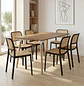 Comedor MDF Laminado con 6 Sillas Negras Estilo Ratán - Miniatura 1