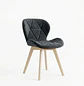Comedor Eames Rectangular Madera con 6 Sillas Fiori Felpa Negra - Miniatura 4