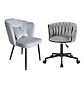 Set 2 Sillas para Manicura Patas Negras Premium Fija y Giratoria - Miniatura 5