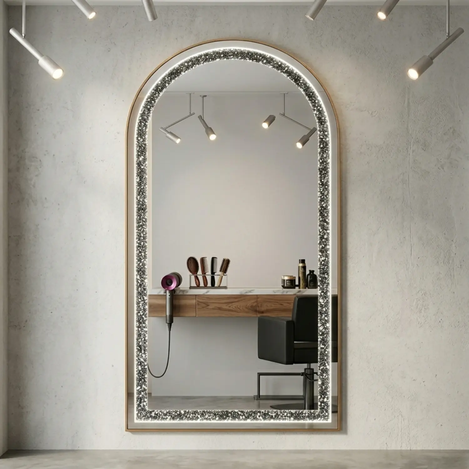 Espejo Decorativo LED de Cuerpo Completo con Pedrería 170x70 cm 1