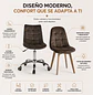 Set 2 Sillas en Felpa Café con Ruedas y Patas de Madera - Miniatura 3