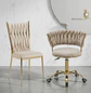 Set Silla Giratoria Velvet Dorada y Silla King Velvet Dorada Premium - Miniatura 1