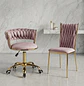 Set Silla Giratoria Velvet Dorada y Silla King Velvet Dorada Premium - Miniatura 4