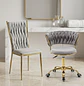 Set Silla Giratoria Velvet Dorada y Silla King Velvet Dorada Premium - Miniatura 6