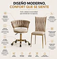 Set Silla Giratoria Velvet Dorada y Silla King Velvet Dorada Premium - Miniatura 2