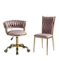 Set Silla Giratoria Velvet Dorada y Silla King Velvet Dorada Premium - Miniatura 5