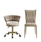 Set Silla Giratoria Velvet Dorada y Silla King Velvet Dorada Premium - Miniatura 3
