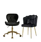 Set 2 Sillas de Felpa Doradas Fiori Radar y Shell Modernas - Miniatura 5