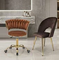 Set de 2 Sillas Velvet Giratoria Ajustable y Viena Dorada  - Miniatura 1