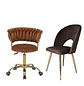 Set de 2 Sillas Velvet Giratoria Ajustable y Viena Dorada  - Miniatura 3