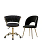 Set de 2 Sillas Velvet Giratoria Ajustable y Viena Dorada  - Miniatura 5