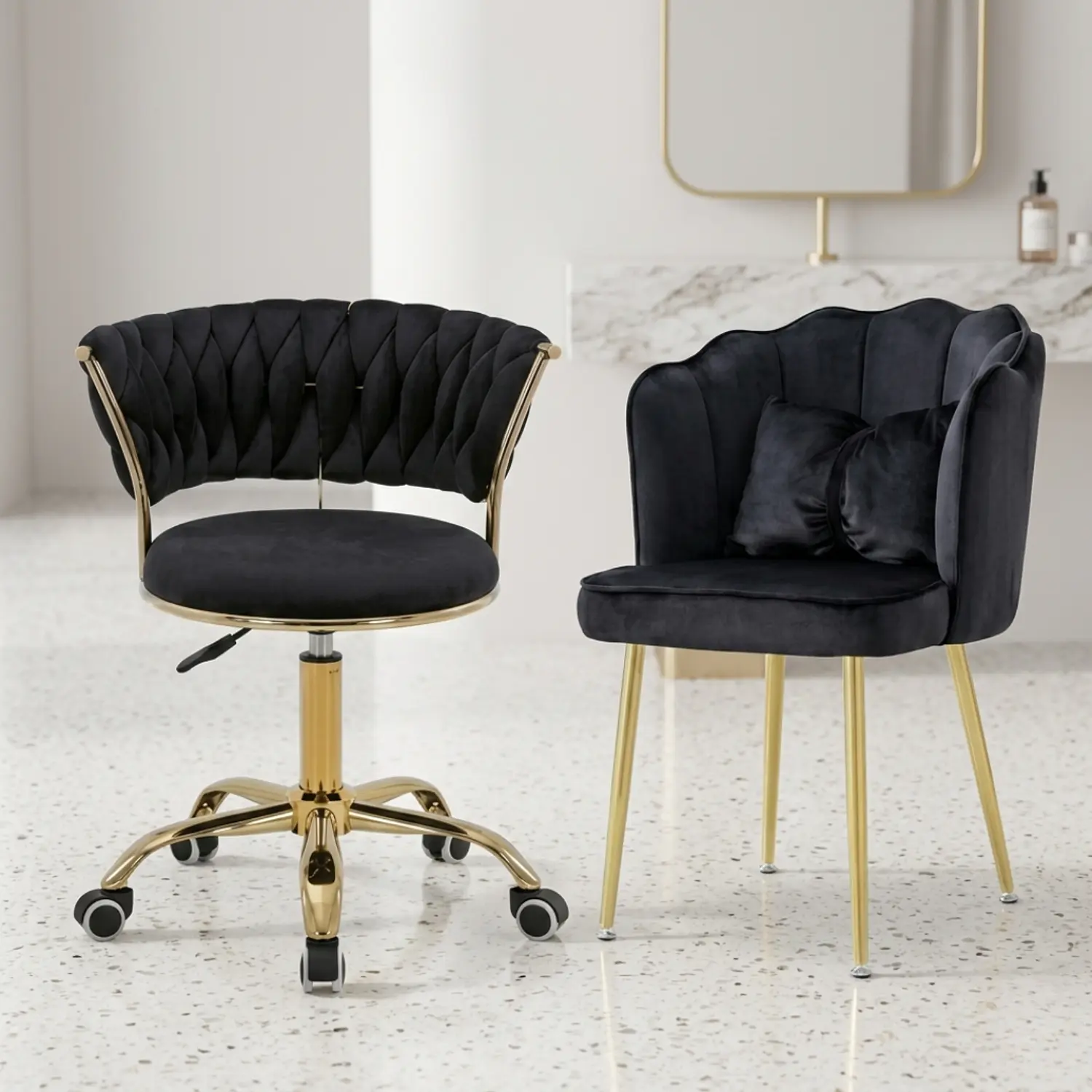 Set 2 Sillas Velvet Premium Giratoria y Decorativa con Cojín 6