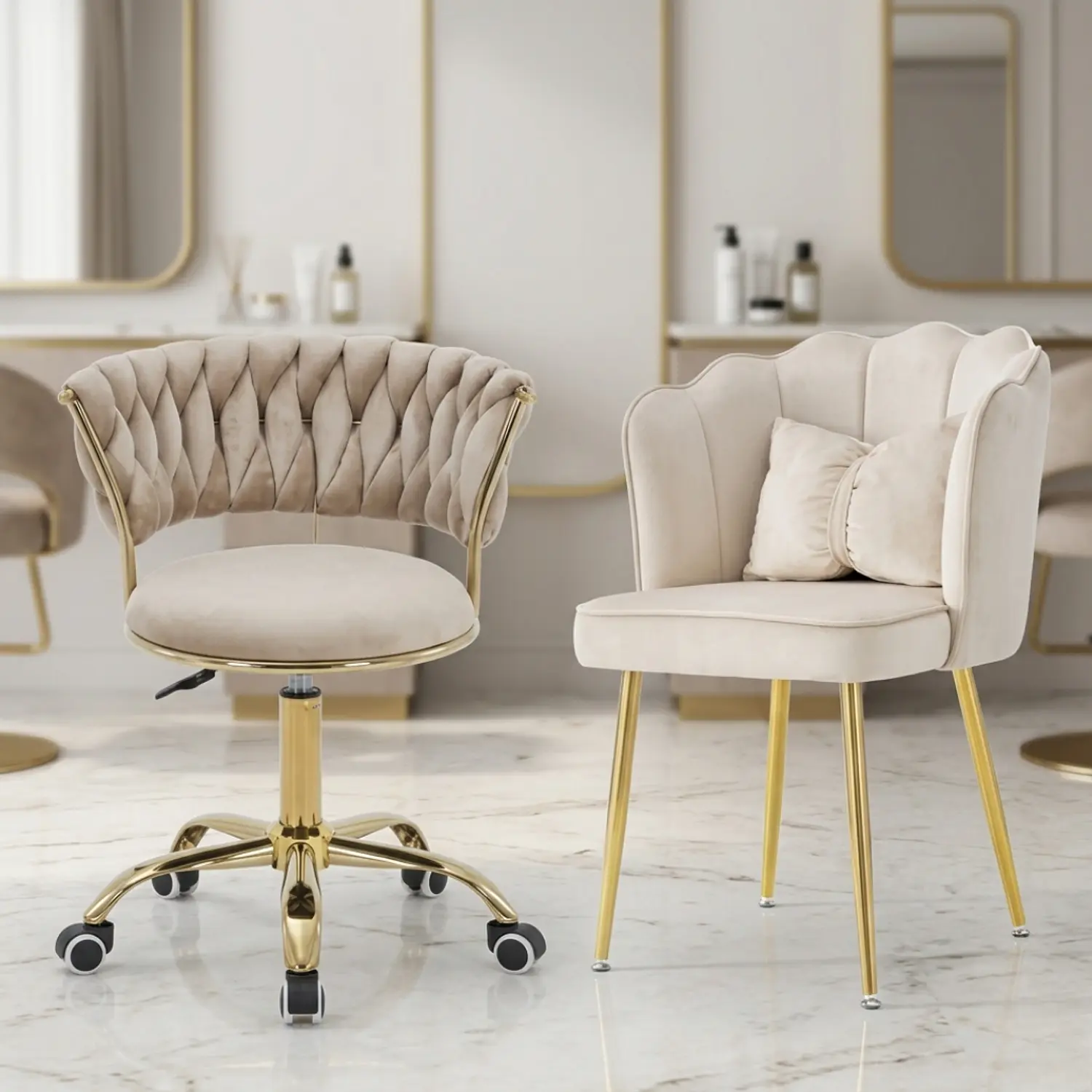 Set 2 Sillas Velvet Premium Giratoria y Decorativa con Cojín 8