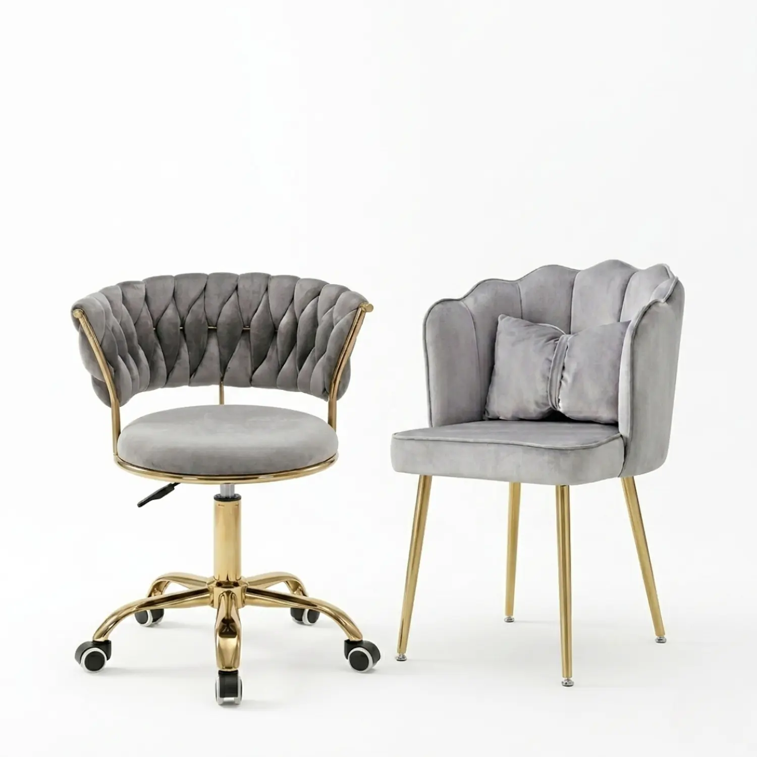 Set 2 Sillas Velvet Premium Giratoria y Decorativa con Cojín 5