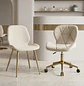 Set de 2 Sillas Modernas Fiori Radar y Lino Base Dorada  - Miniatura 1