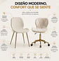 Set de 2 Sillas Modernas Fiori Radar y Lino Base Dorada  - Miniatura 2