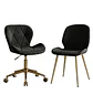 Set de 2 Sillas Modernas Fiori Radar y Lino Base Dorada  - Miniatura 5