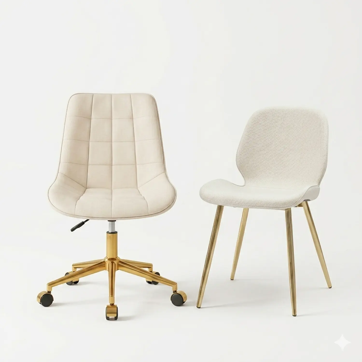 Set 2 Sillas Gold Premium Capitoné y Lino con Patas Doradas 7