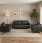 Juego de Sofá 2 Cuerpos y 2 Sillones Individuales Negro - Miniatura 3