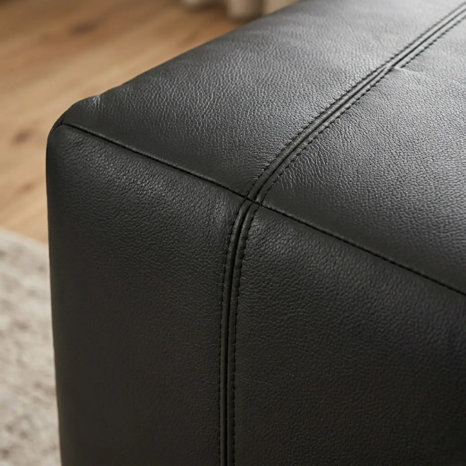 Juego de Sofá 2 Cuerpos y 2 Sillones Individuales Negro 6