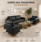 Juego de Sofá 2 Cuerpos y 2 Sillones Individuales Negro - Miniatura 2