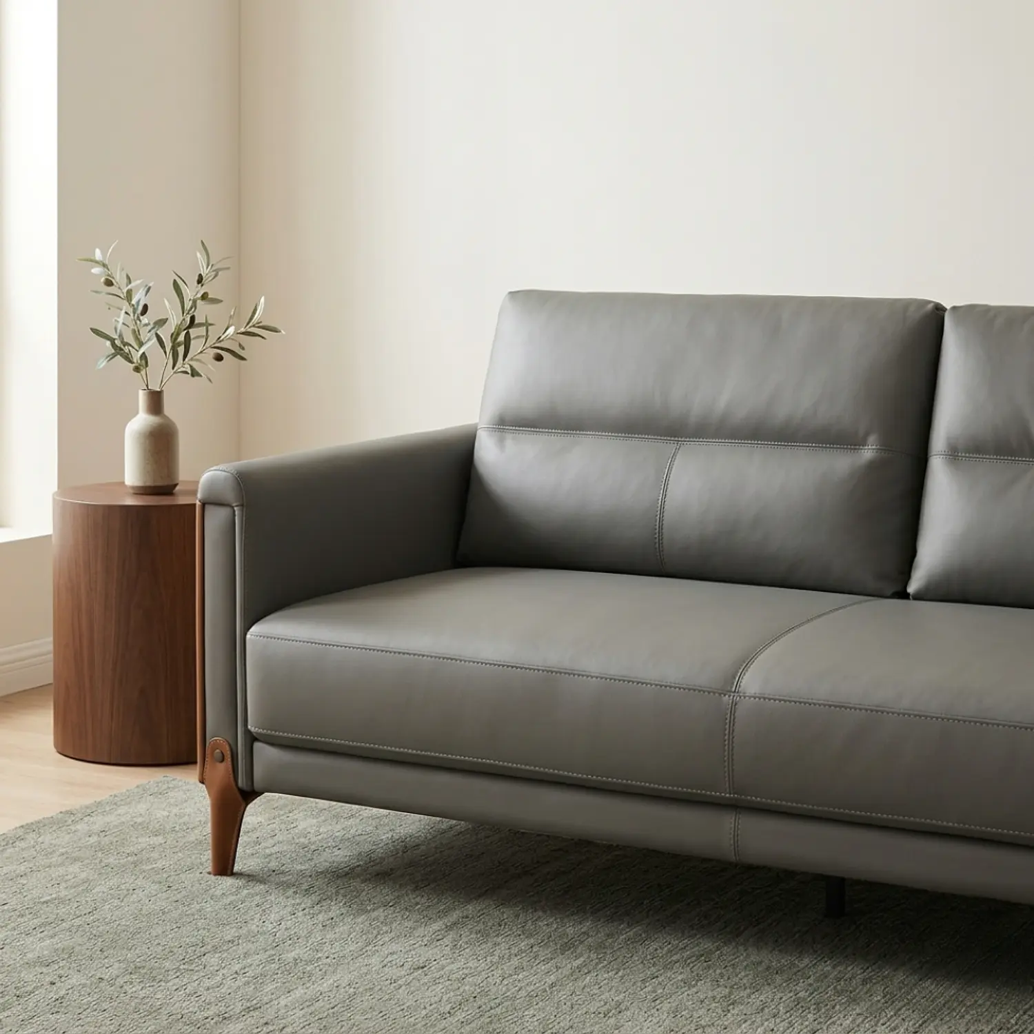 Juego de Living Gris Moderno 3 Piezas Sofá 2 Cuerpos y 2 Sillones 5