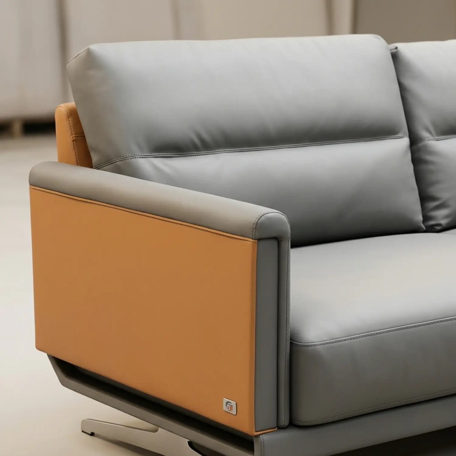 Juego de Living Gris Moderno 3 Piezas Sofá 2 Cuerpos y 2 Sillones 6