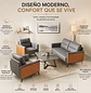 Juego de Living Gris Moderno 3 Piezas Sofá 2 Cuerpos y 2 Sillones - Miniatura 2
