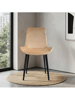 Silla Comedor Oslo Velvet Patas Negras