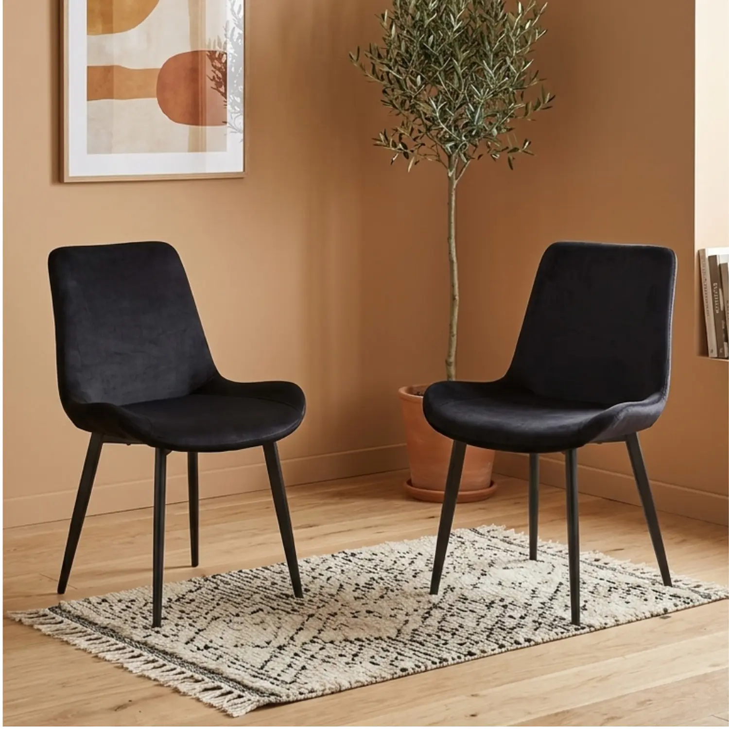 Set de 2 Sillas Oslo Velvet Pata Negra para Comedor 8