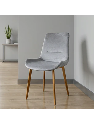 Silla Comedor Oslo Velvet Patas Doradas Moderna