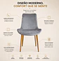 Silla Comedor Oslo Velvet Patas Doradas Moderna - Miniatura 2