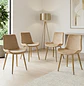 Set 4 Sillas Oslo Velvet Patas Doradas para Comedor - Miniatura 1