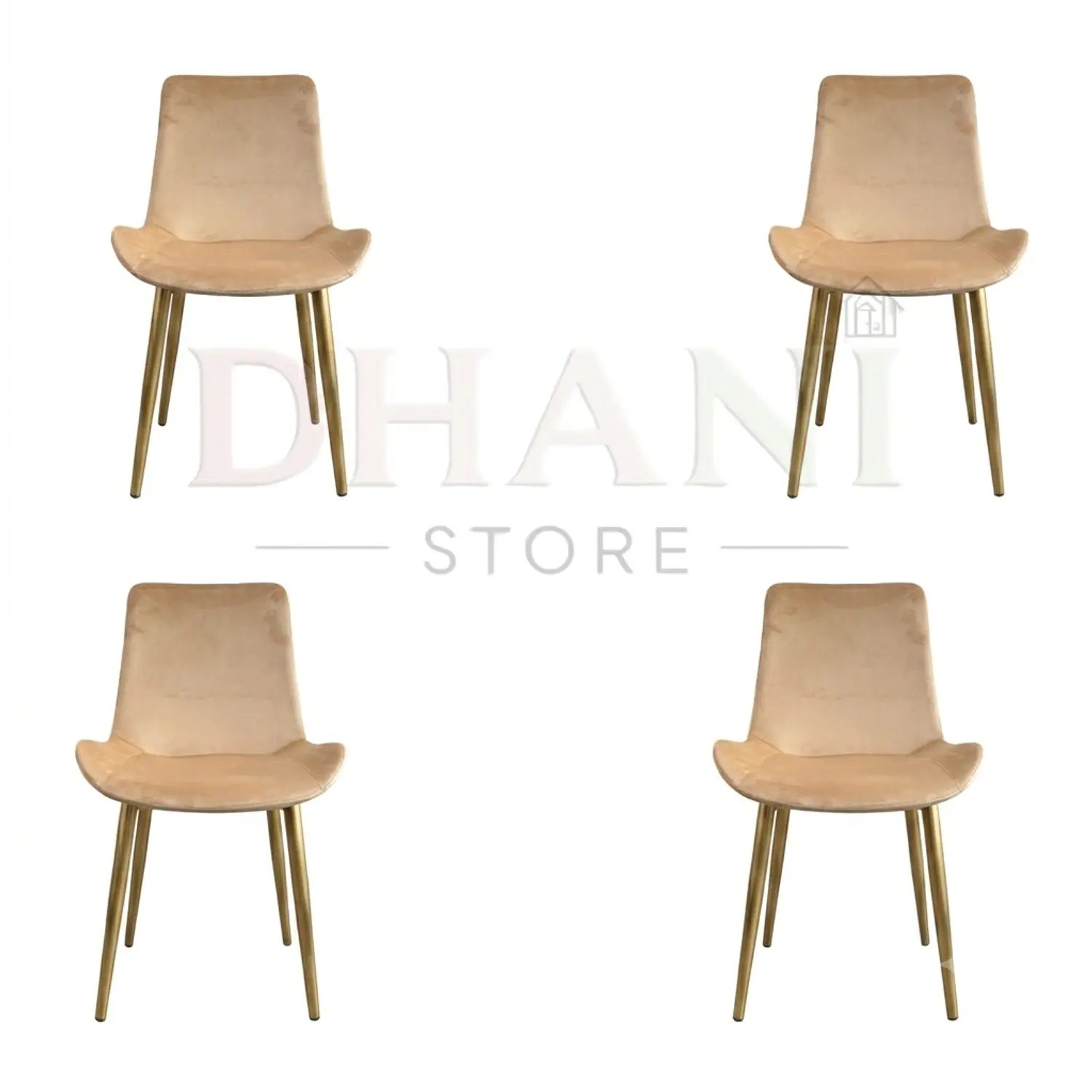 Set 4 Sillas Oslo Velvet Patas Doradas para Comedor 3