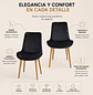 Set de 2 Sillas Oslo Velvet con Patas Doradas para Comedor - Miniatura 2