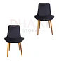 Set de 2 Sillas Oslo Velvet con Patas Doradas para Comedor - Miniatura 3
