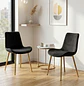 Set de 2 Sillas Oslo Velvet con Patas Doradas para Comedor - Miniatura 1