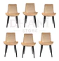 Set de 6 Sillas Comedor Oslo Velvet Patas Negras Modernas - Miniatura 6