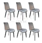 Set de 6 Sillas Comedor Oslo Velvet Patas Negras Modernas - Miniatura 4