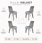 Set de 4 Sillas Oslo Velvet Tapizadas con Patas Negras - Miniatura 3