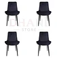 Set de 4 Sillas Oslo Velvet Tapizadas con Patas Negras - Miniatura 6