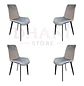 Set de 4 Sillas Oslo Velvet Tapizadas con Patas Negras - Miniatura 2