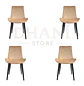 Set de 4 Sillas Oslo Velvet Tapizadas con Patas Negras - Miniatura 9