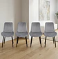 Set de 4 Sillas Oslo Velvet Tapizadas con Patas Negras - Miniatura 1