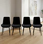 Set de 4 Sillas Oslo Velvet Tapizadas con Patas Negras - Miniatura 5